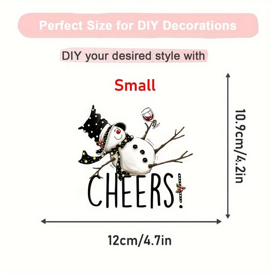Christmas Snowman Iron On Decal Heat Transfer Stickers Women Girl DIY