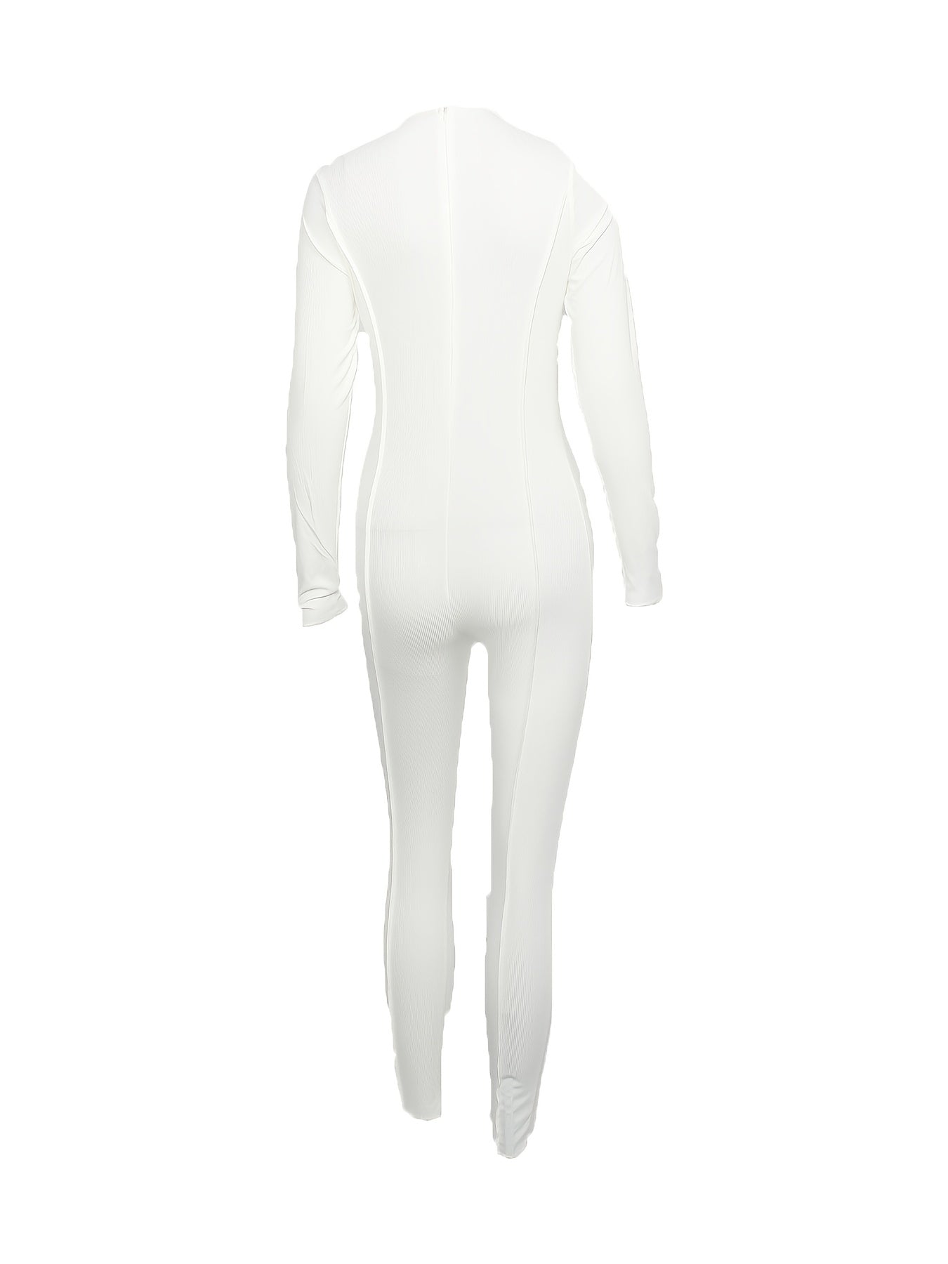 High Collar Long Sleeve Skinny Jumpsuit