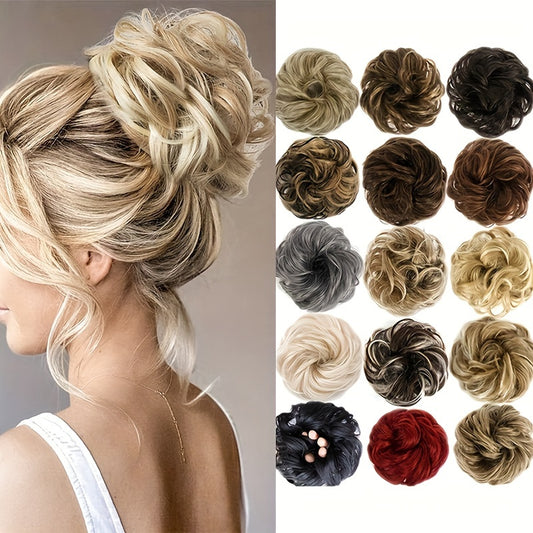 Wavy Curls Chignon Hair Piece for Women's Daily Wear