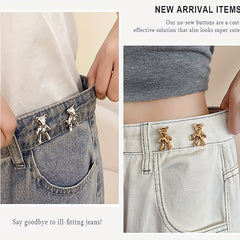 1 Pair Bear Waist Pin Waist Buckle No Sewing Detachable Buttons For Waist Adjust