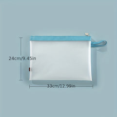 Mesh Zipper Pouch 2 Pack A4 Document Bag Double Layers Handle