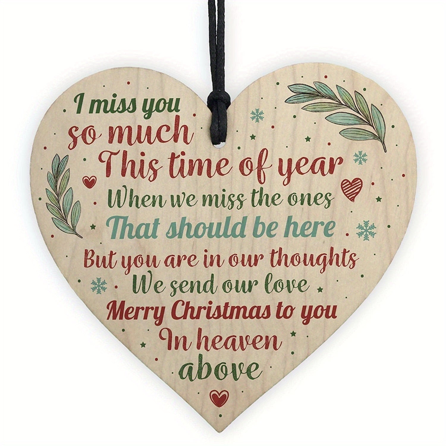 Memorial Christmas Poem Tree Decoration Wooden Gift