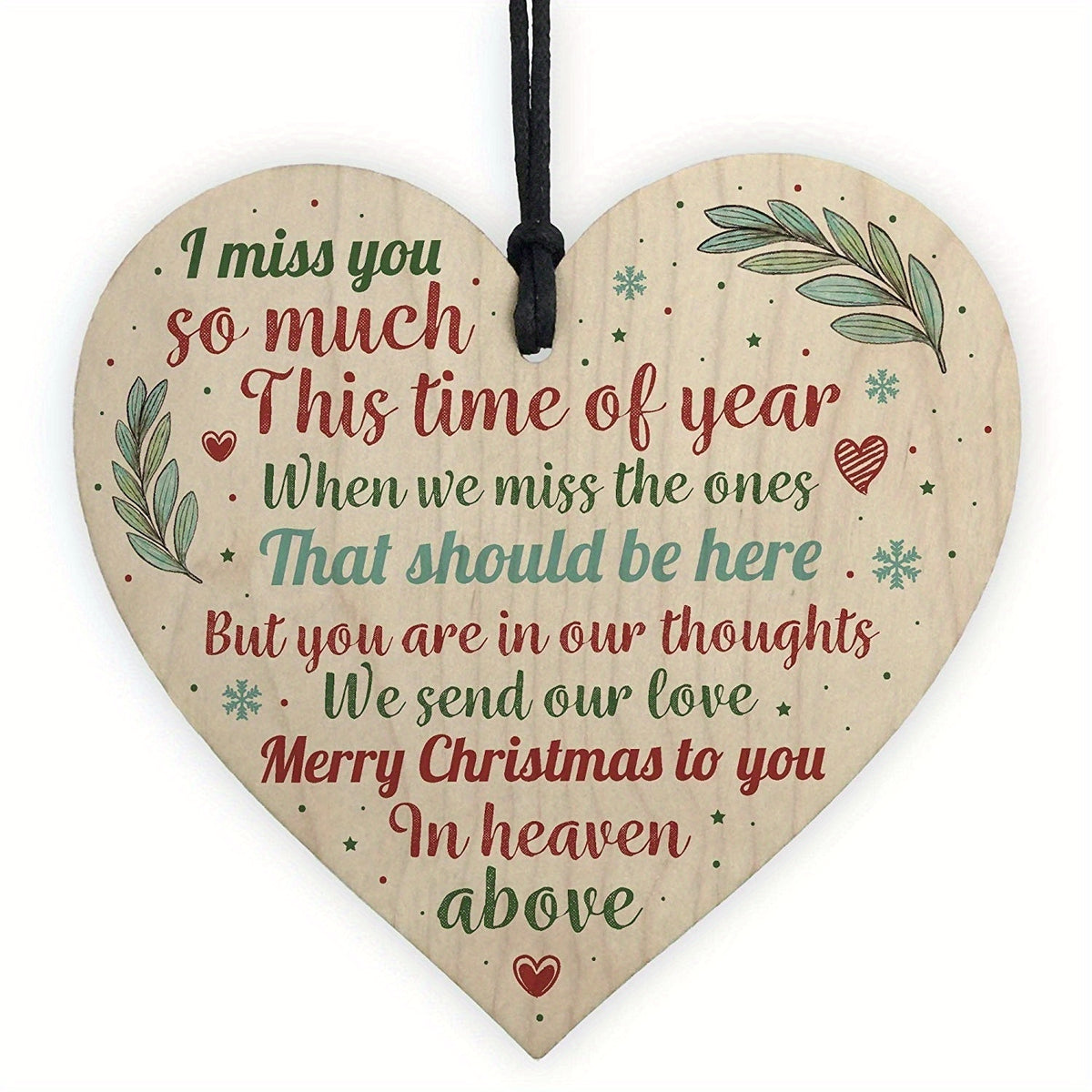 Memorial Christmas Poem Tree Decoration Wooden Gift