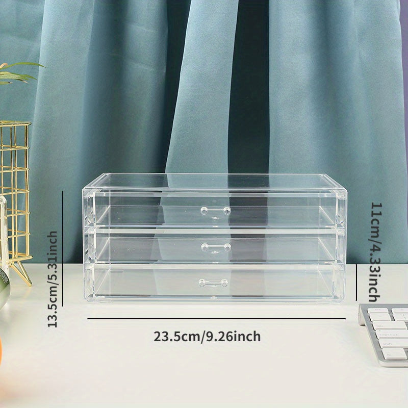 Drawer Type Storage Box Transparent Desktop Pen Box Large Capacity Stationary