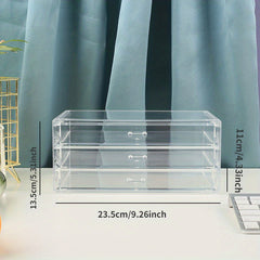 Drawer Type Storage Box Transparent Desktop Pen Box Large Capacity Stationary