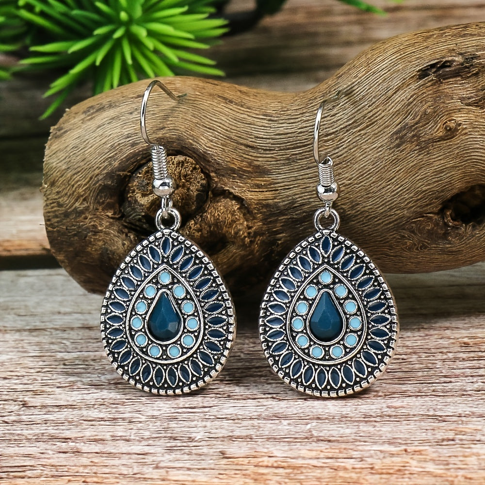 Vintage Geometric Earrings Rhinestone Boho Ear Jewelry Gift