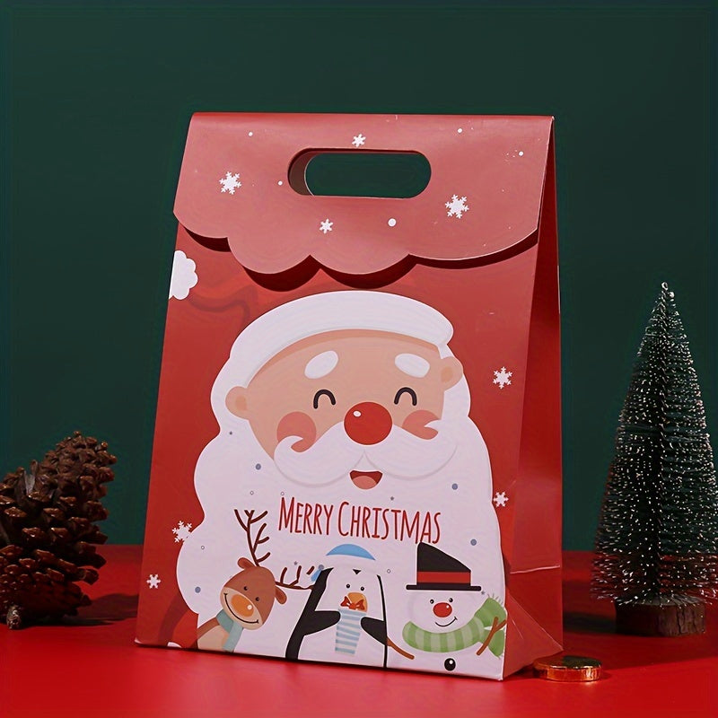 4pcs Christmas Gift Bag Candy Cookie Snack Packaging Paper Bag