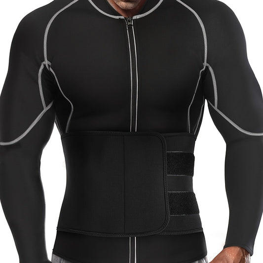 Men's Adjustable Waist Trimmer Sweat Sauna Jacket for Weight Loss