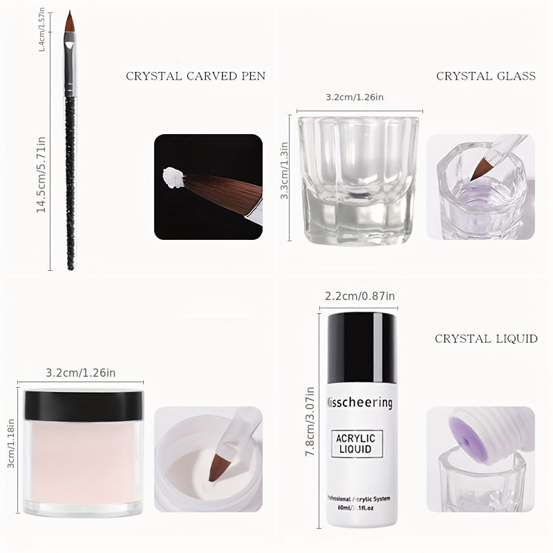 Beginner Acrylic Nail Kit with Acrylic Powder & Liquid Set - Easy to Use