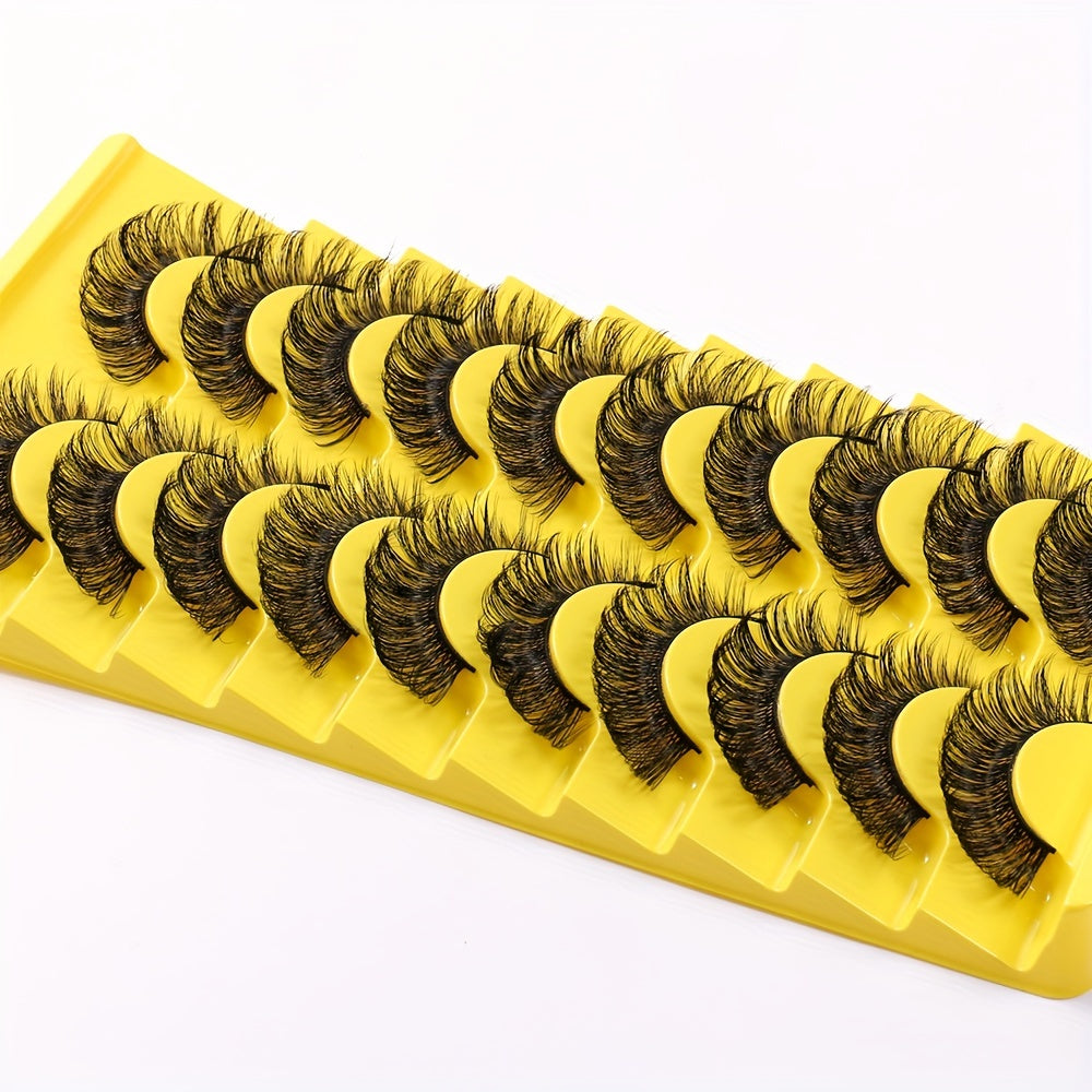 10 Pairs Fluffy False Eyelashes for Daily Party Wear