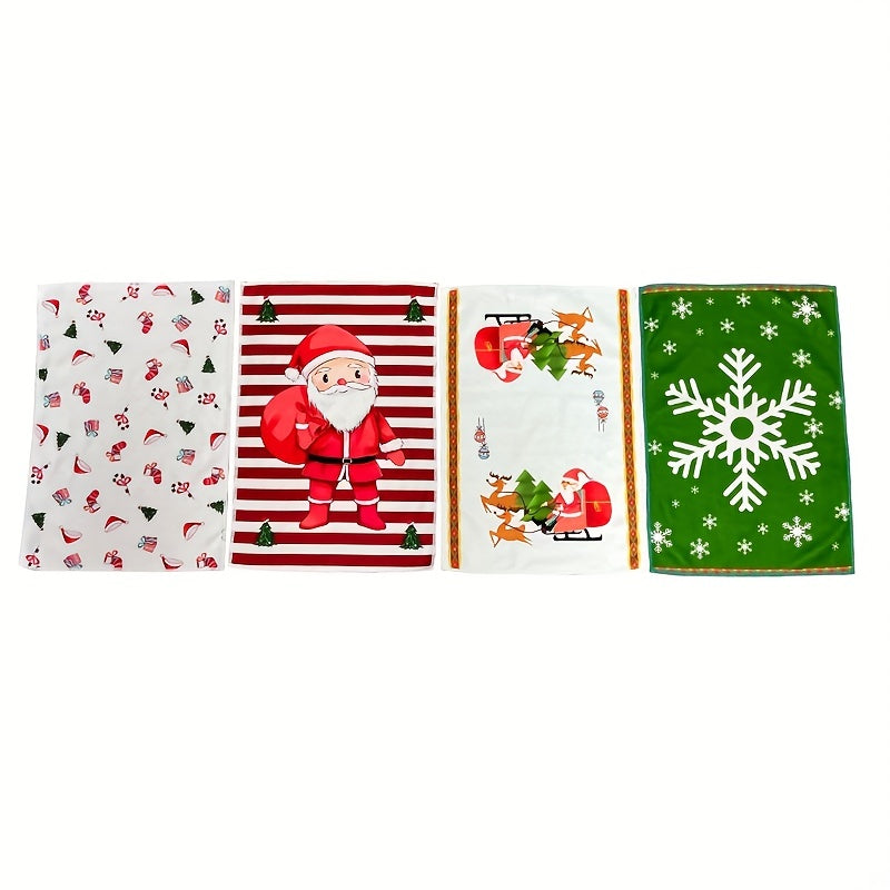 Christmas Pattern Fingertip Towel Soft Absorbent Hand Wipe