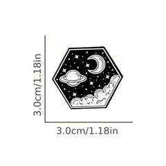Outer Space Landscape Enamel Pins & Painting Bag Brooch Lapel Badge