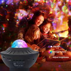 Galaxy Star Projector Night Light Voice Control 4 In 1 Ocean Wave