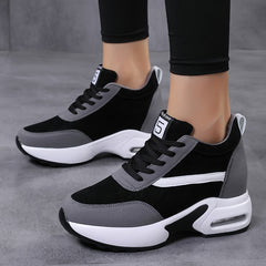 Chunky Lace-up Platform Sneakers with Hidden Heel