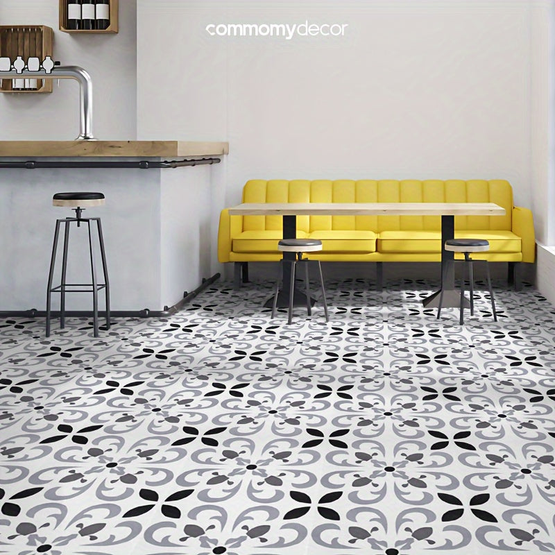 10pcs Peel And Stick Vinyl Floor Tile Sticker - Waterproof & Heat Resistant