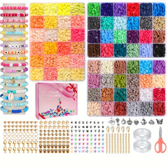 DIY Clay Beads Set For Bracelet Making Kit With Letters Pendant