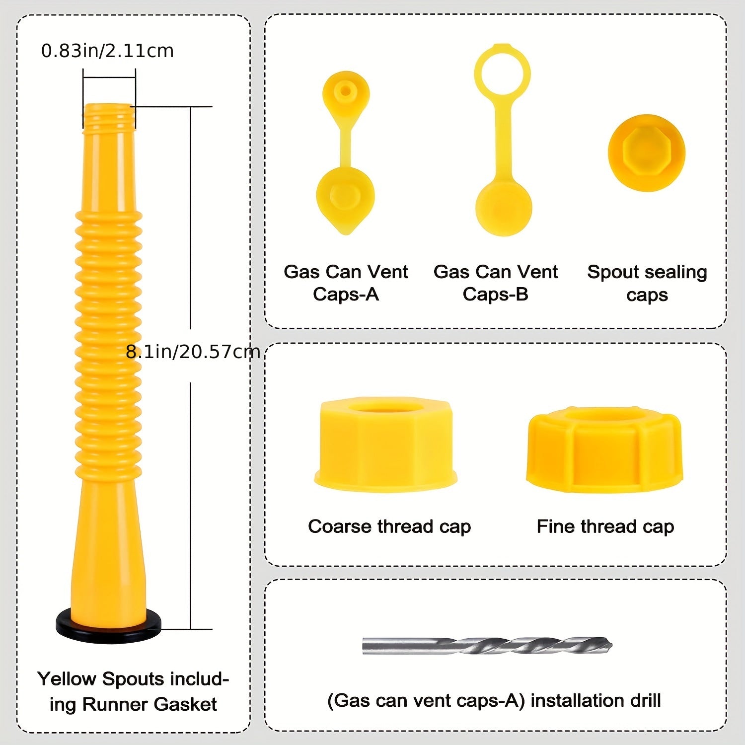 Gas Can Spout Replacement Flexible Pour Nozzle for 3.79-37.85 L Cans