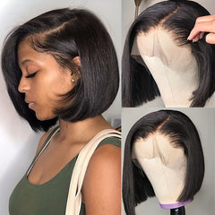 Short Straight Bob Human Hair Wig 13x4 Lace Front Wig