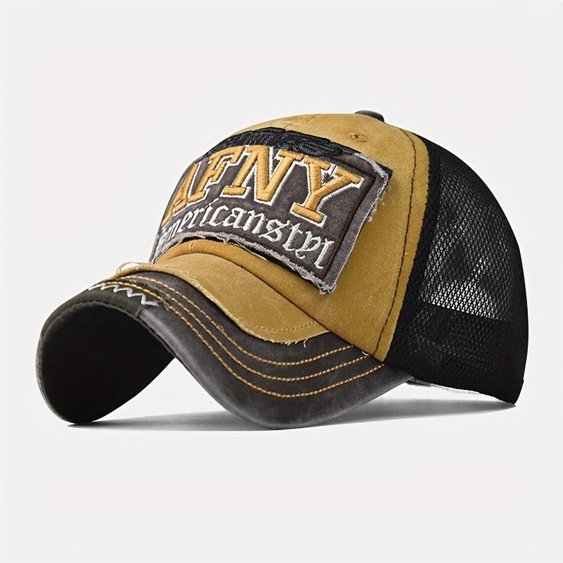AFNY Letter Mesh Baseball Cap Vintage Sports Hat Summer Visor