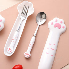 Set of Stainless Steel Coffee Spoon and Salad Fork