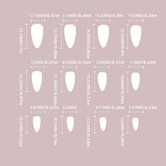 24 Pcs Almond False Nails Glossy Designs Full Cover Acrylic Manicure Pink