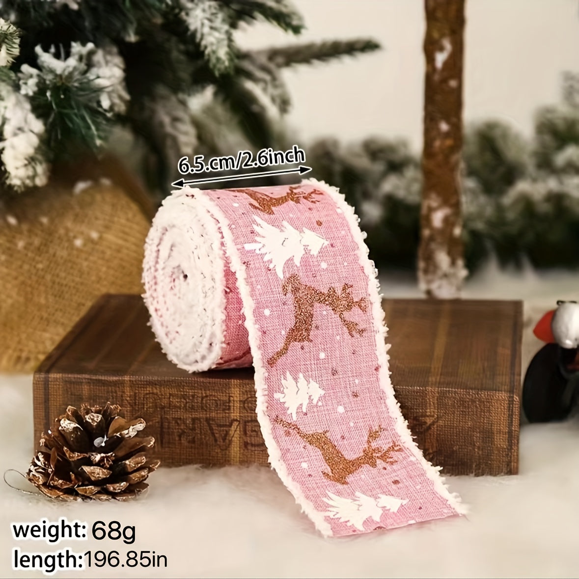 Christmas Decoration Supplies Can DIY Bowknot Ribbon Burlap Elk