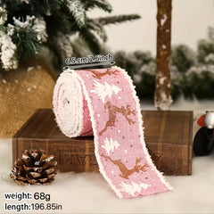 Christmas Decoration Supplies Can DIY Bowknot Ribbon Burlap Elk