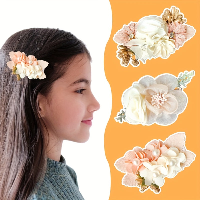 3pcs Duck Beak Clip Rhinestone Children's Hair Accessories