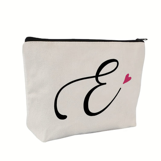 Monogram Travel Makeup Bag Roomy Cosmetic Bag With Zipper