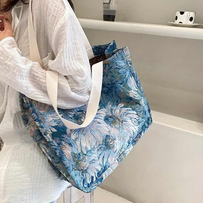 Vintage Flower Tote Bag Women's Handbag
