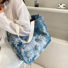 Vintage Flower Tote Bag Women's Handbag