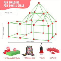 Fort Building Kit 180pcs Den Making Kit Construction DIY Forts Indoor Outdoor