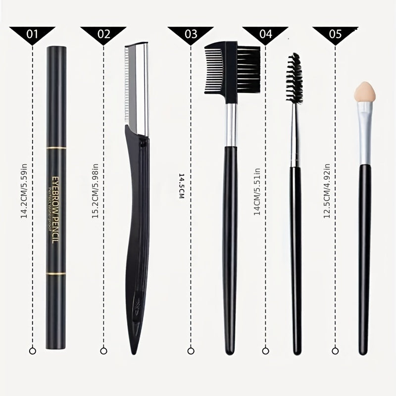 6pcs Stainless Steel Eyebrow Shaving Set Beauty Tools for Beginners