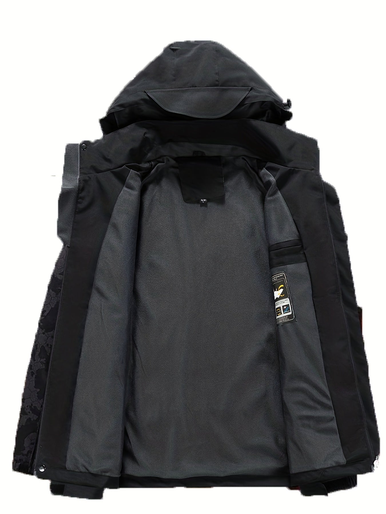 Men's Waterproof Hooded Windbreaker Jacket Zipper Pockets Coat