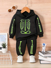 Baby Creative Skull Print Halloween Outfit Set