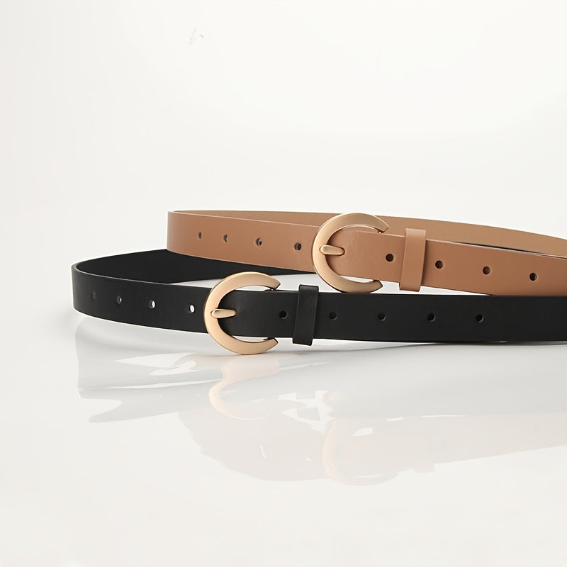 Women's PU Leather Waist Belt for Jeans Pants Dress