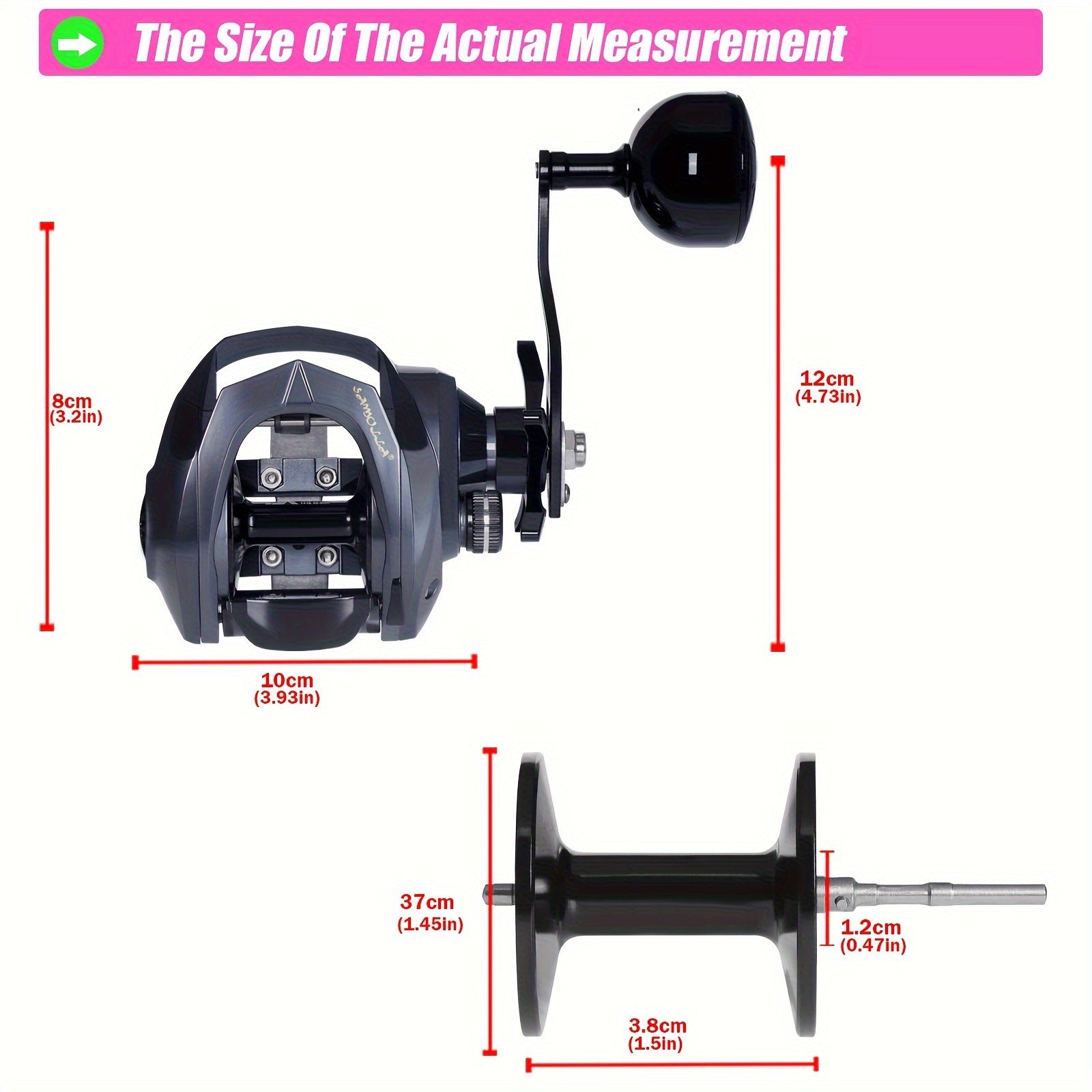 OUYALINE Baitcasting Fishing Reel 7.2:1 Gear Ratio 15kg Max Drag Waterproof