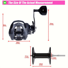 OUYALINE Baitcasting Fishing Reel 7.2:1 Gear Ratio 15kg Max Drag Waterproof