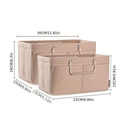 Felt Handbag Organizer Purse Insert with Handles - Shoulder Tote & Crossbody
