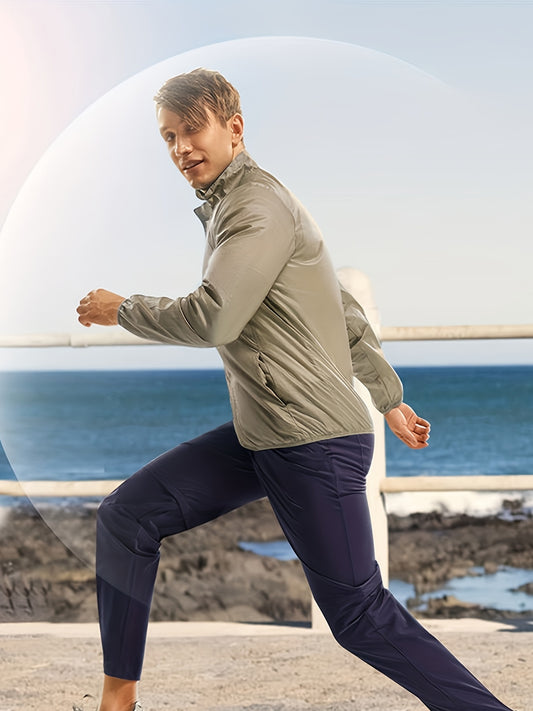 Men's Lightweight Zipper Jacket Sun Protection Sports Coat