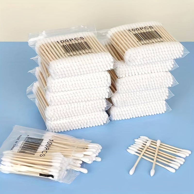 Double Sided Cotton Swabs Long Wooden Handle - 1000pcs