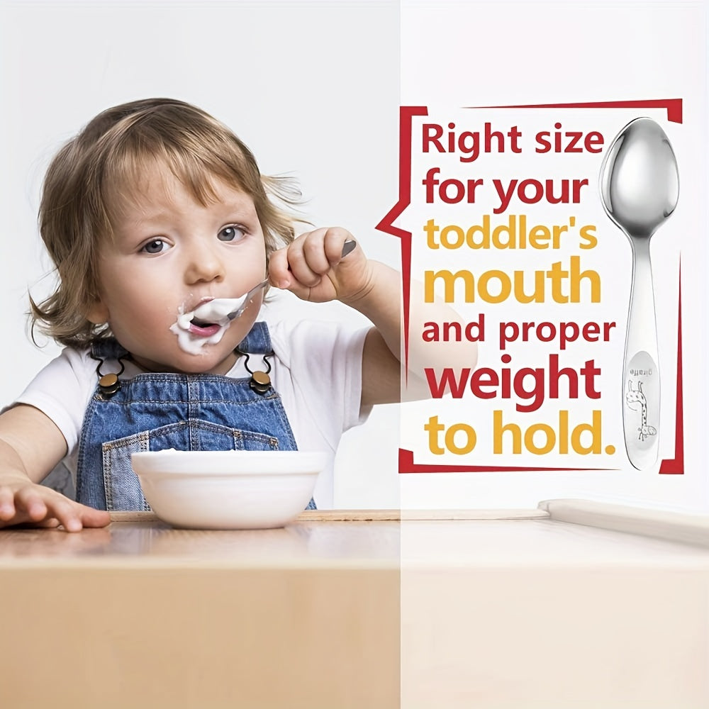 4pcs Toddler Utensil Sets 18 8 Stainless Steel Toddler Spoons And Forks