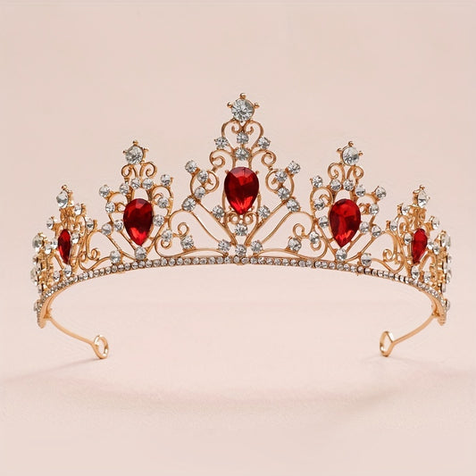 Baroque Style Crystal Rhinestone Crown Head Jewelry