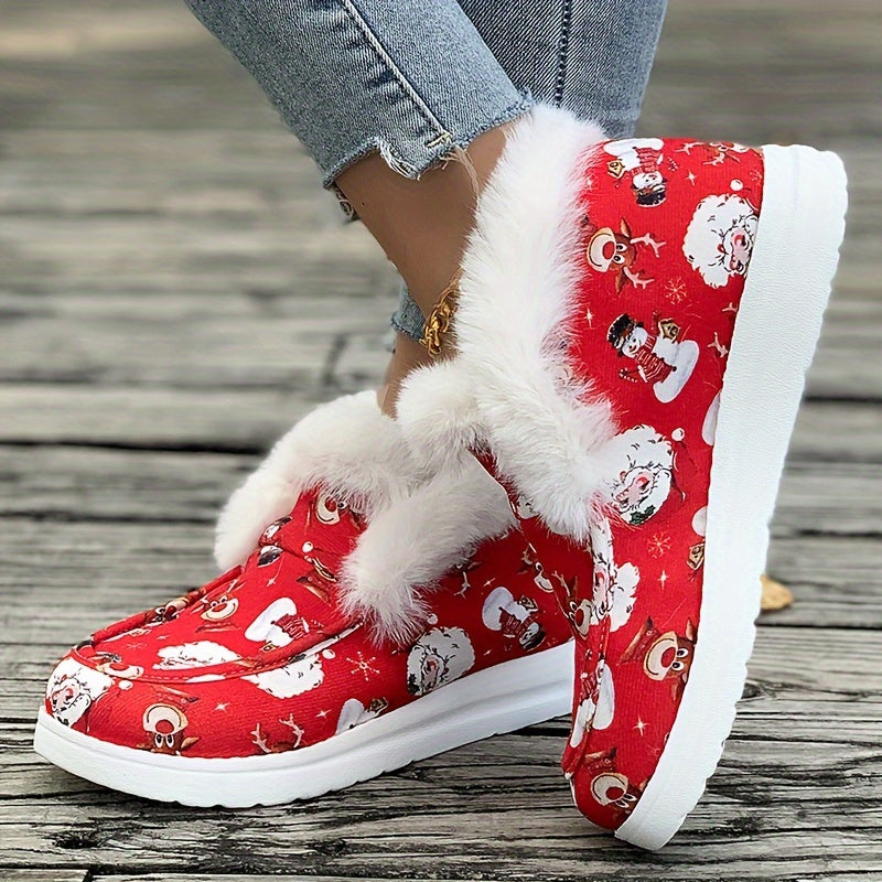 Women's Christmas Snow Boots Plush Comfort & Warmth