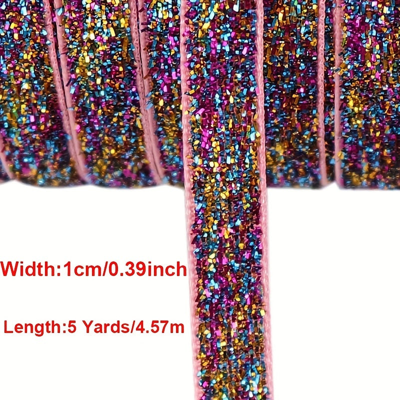 5 Yards 10mm Glitter Velvet Ribbon DIY Gift Wrapping Hair Bows Wedding Party