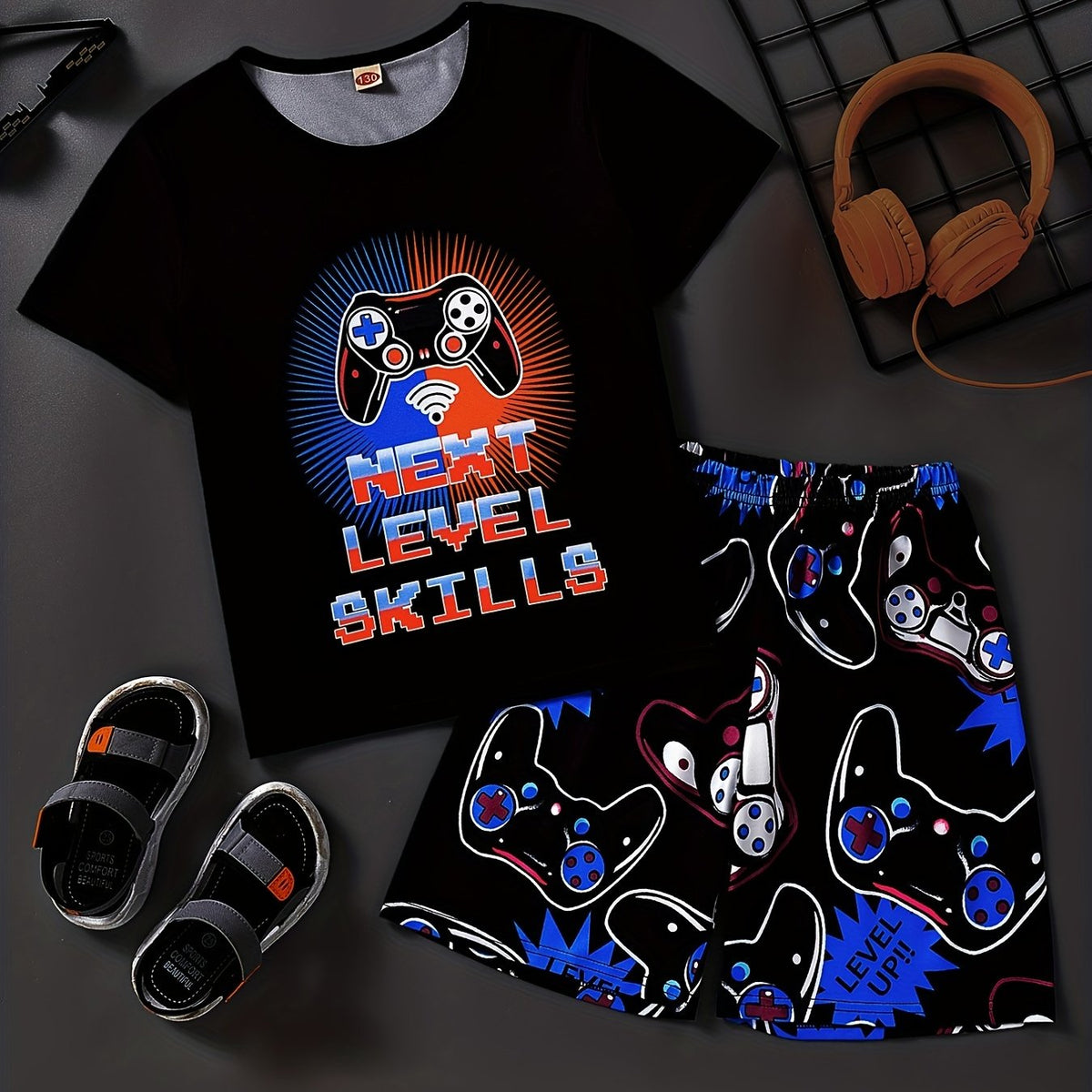 Boys Next Level Gamepad Graphic Outfit for Summer