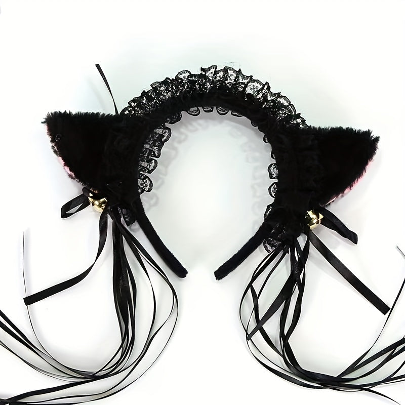 Light Up Lace Cat Headband Lolita Ear Cosplay Costume