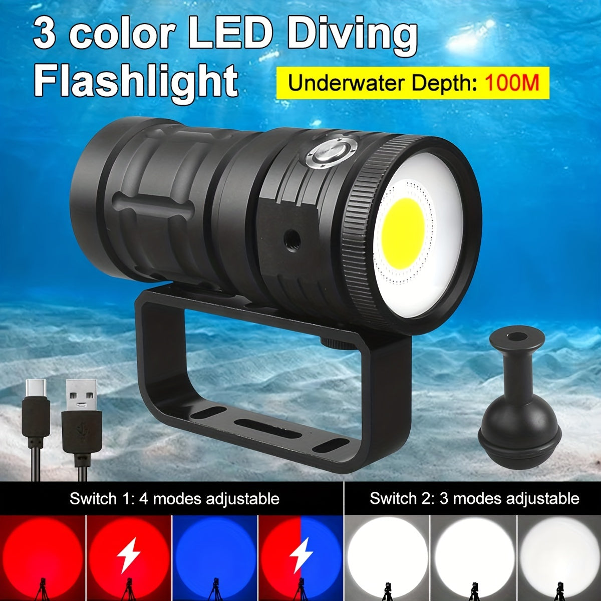 10000Lm 27 LED Diving Flashlight Underwater Photography Light