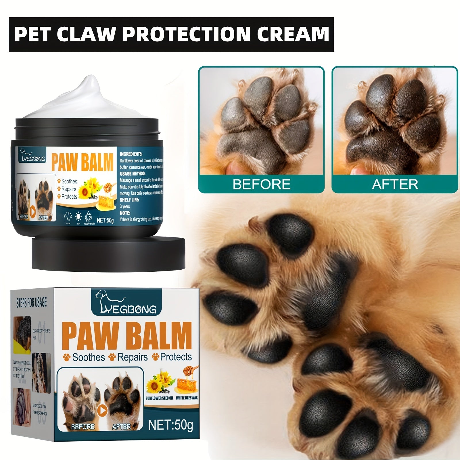 Pet Paw Balm for Dogs/Cats Soothes Dry Paws