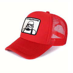 Mesh Trucker Baseball Cap Mask Man Pattern Embroidered Casual Hat